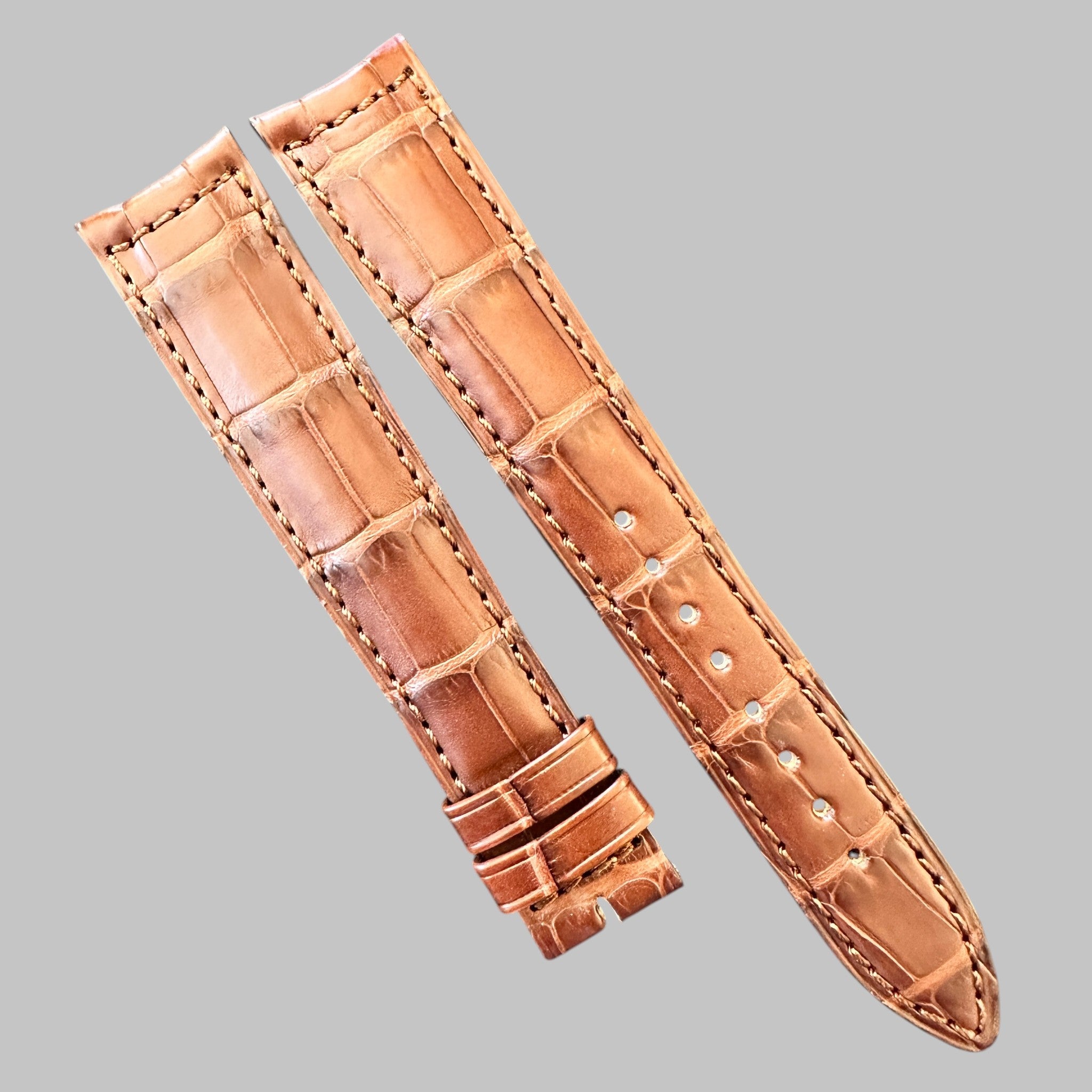 Genuine original vintage leather strap from Jaeger-LeCoultre - side view