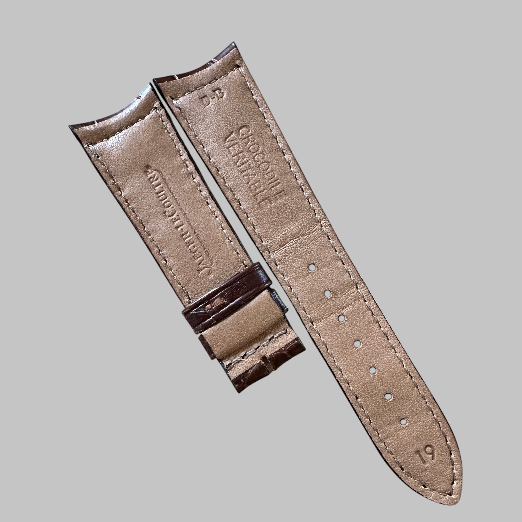 Genuine original vintage leather strap from Jaeger-LeCoultre - side view
