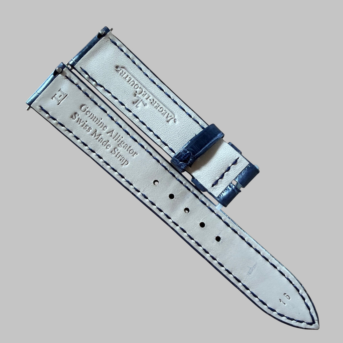 Jaeger-LeCoultre leather strap blue 16-14mm