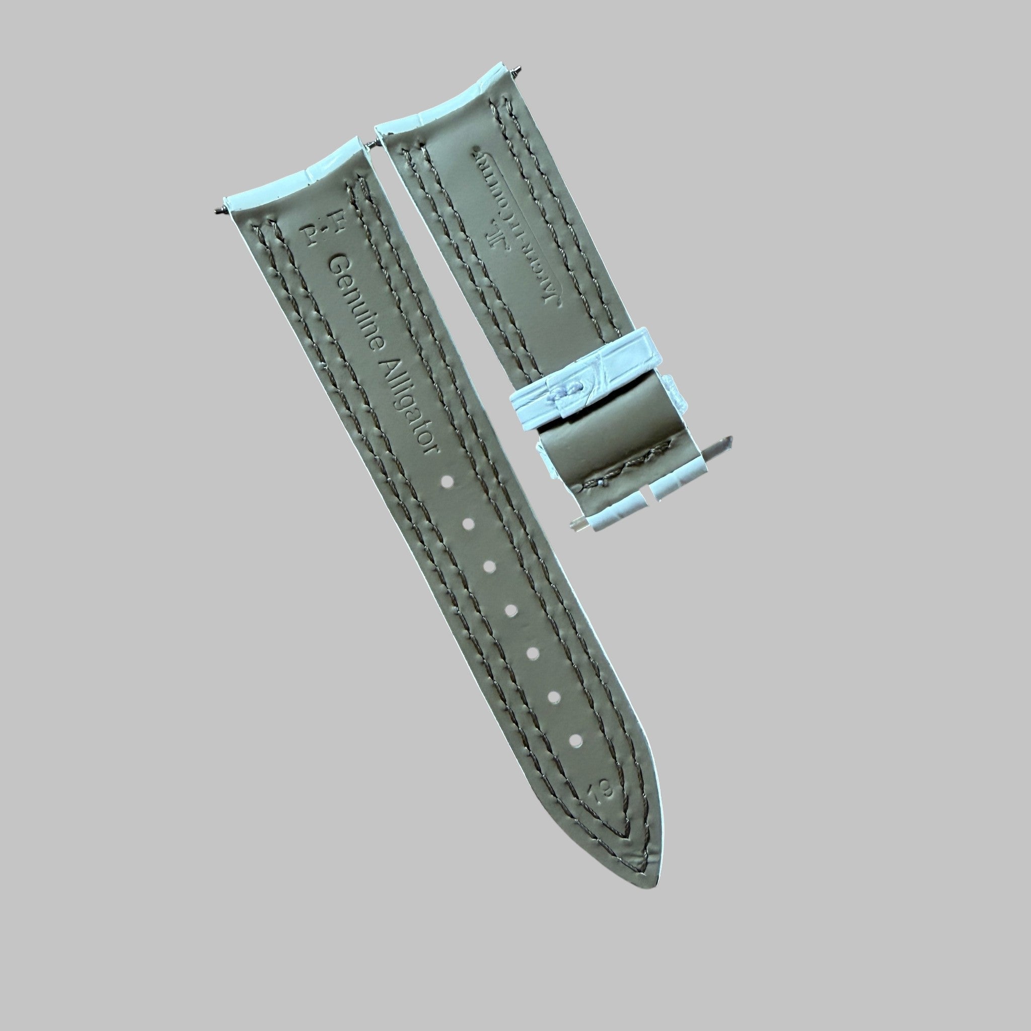 Jaeger-LeCoultre leather strap white 19-16mm