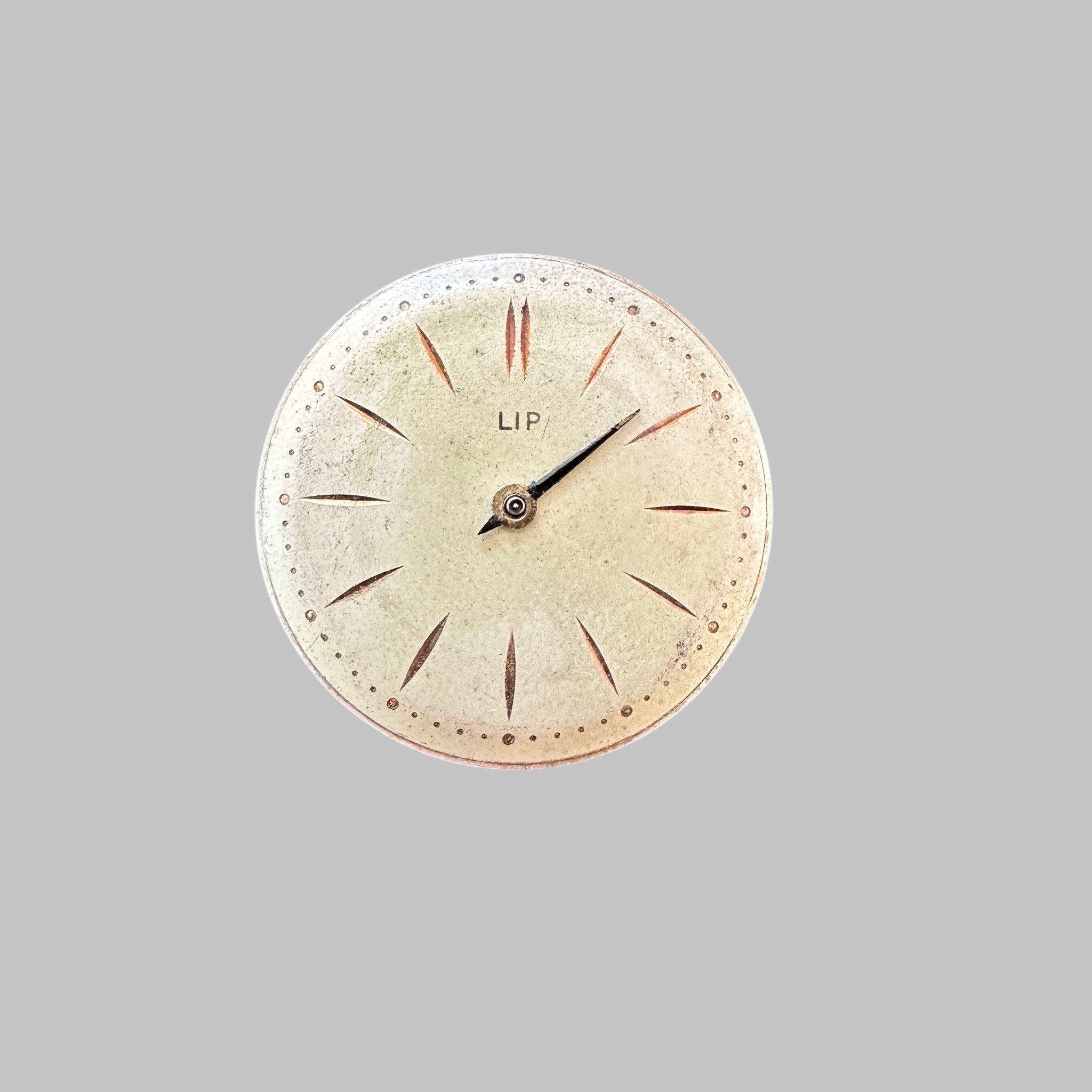 Genuine original vintage complete movement from Lip for caliber R23C - side view