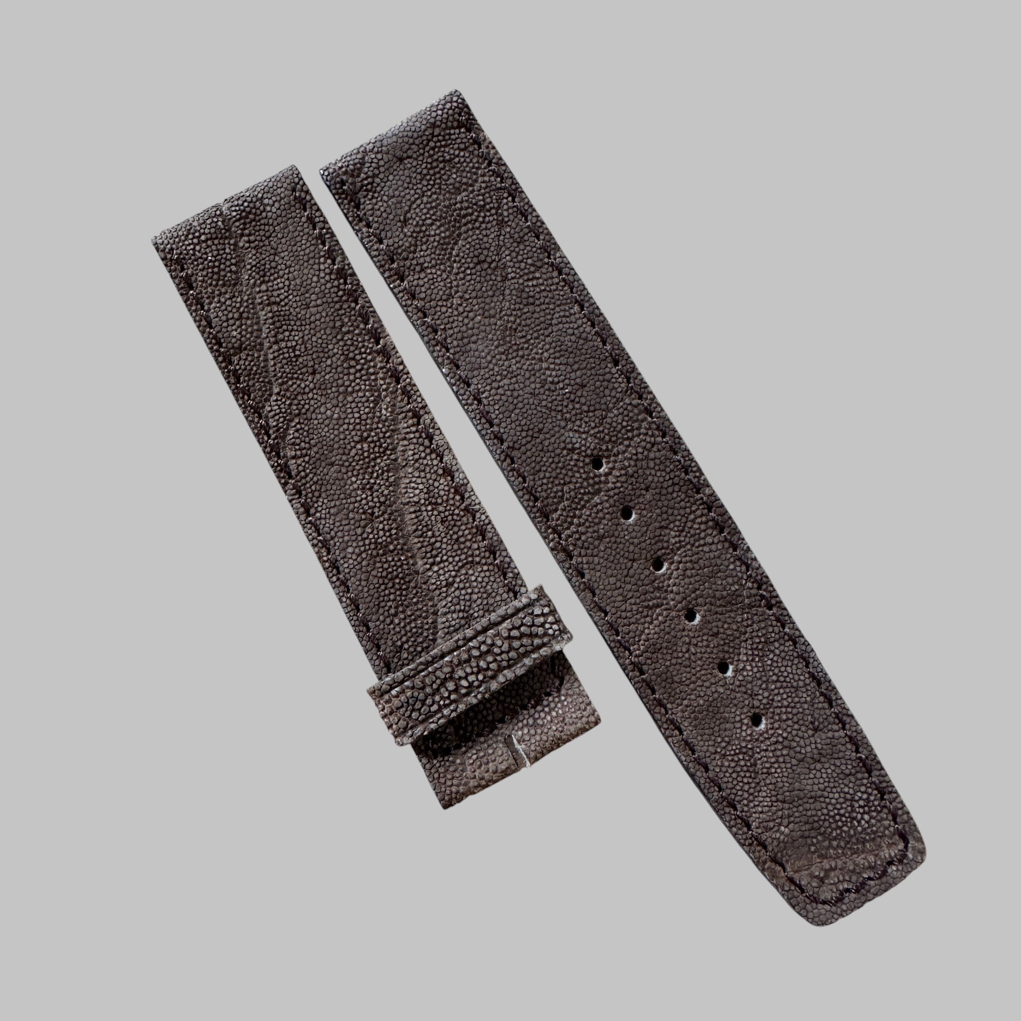 Genuine original vintage leather strap from Longines - side view