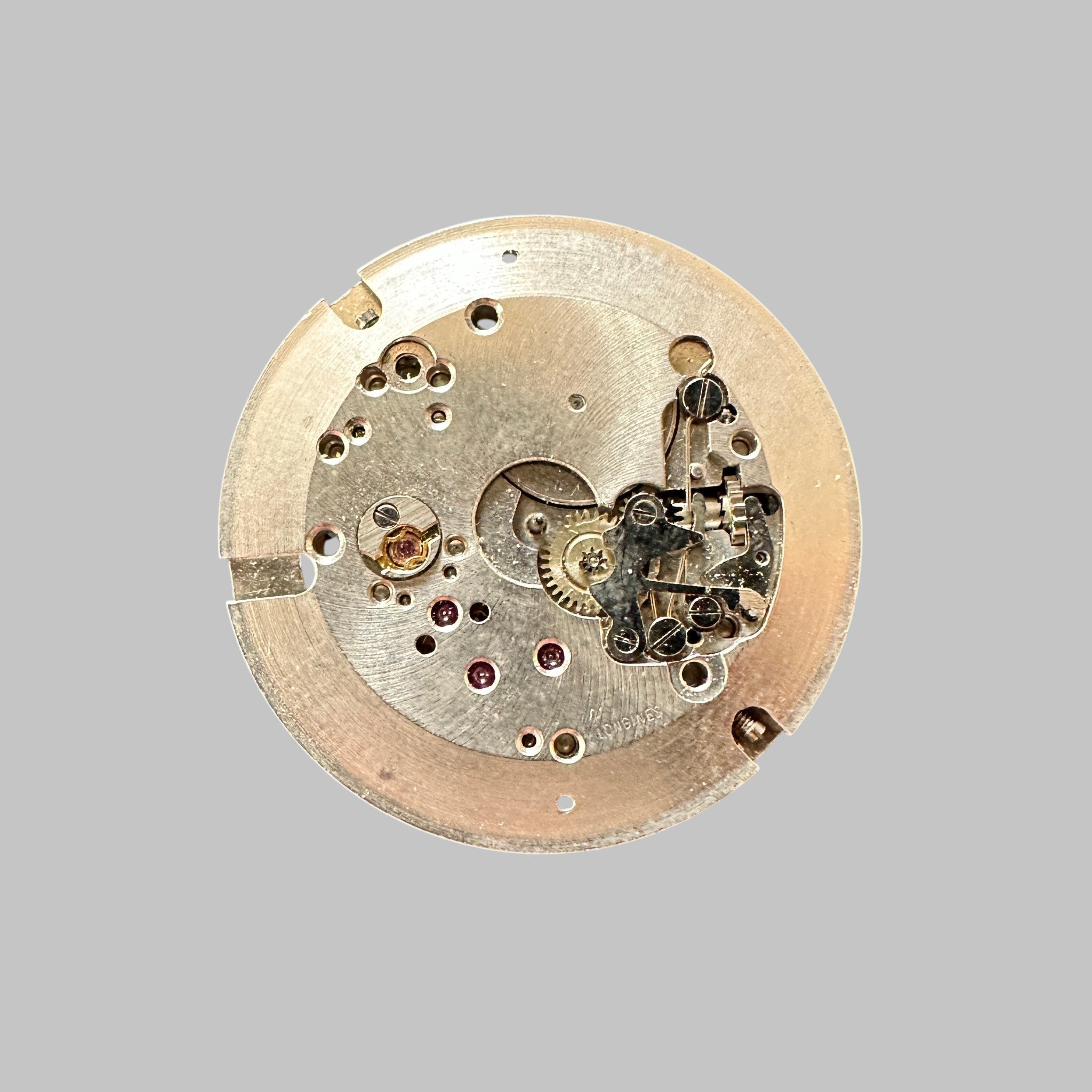 Genuine original vintage movement from Longines for caliber 19AS - side view