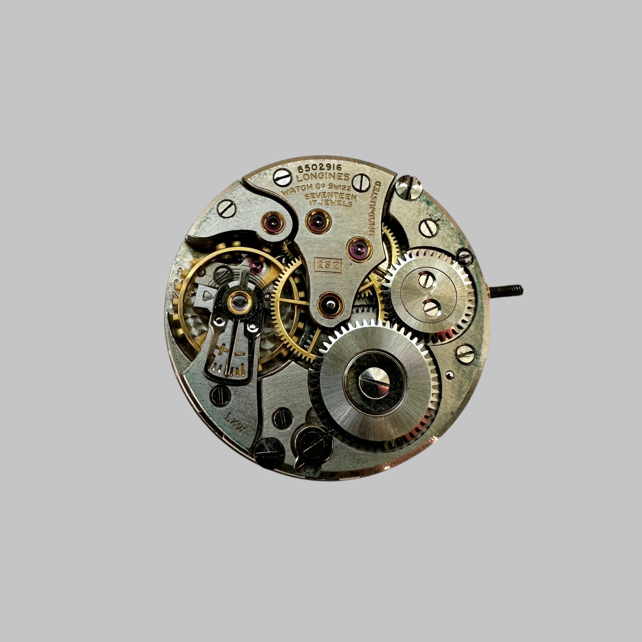 Genuine original vintage complete movement from Longines for caliber 23Z - side view
