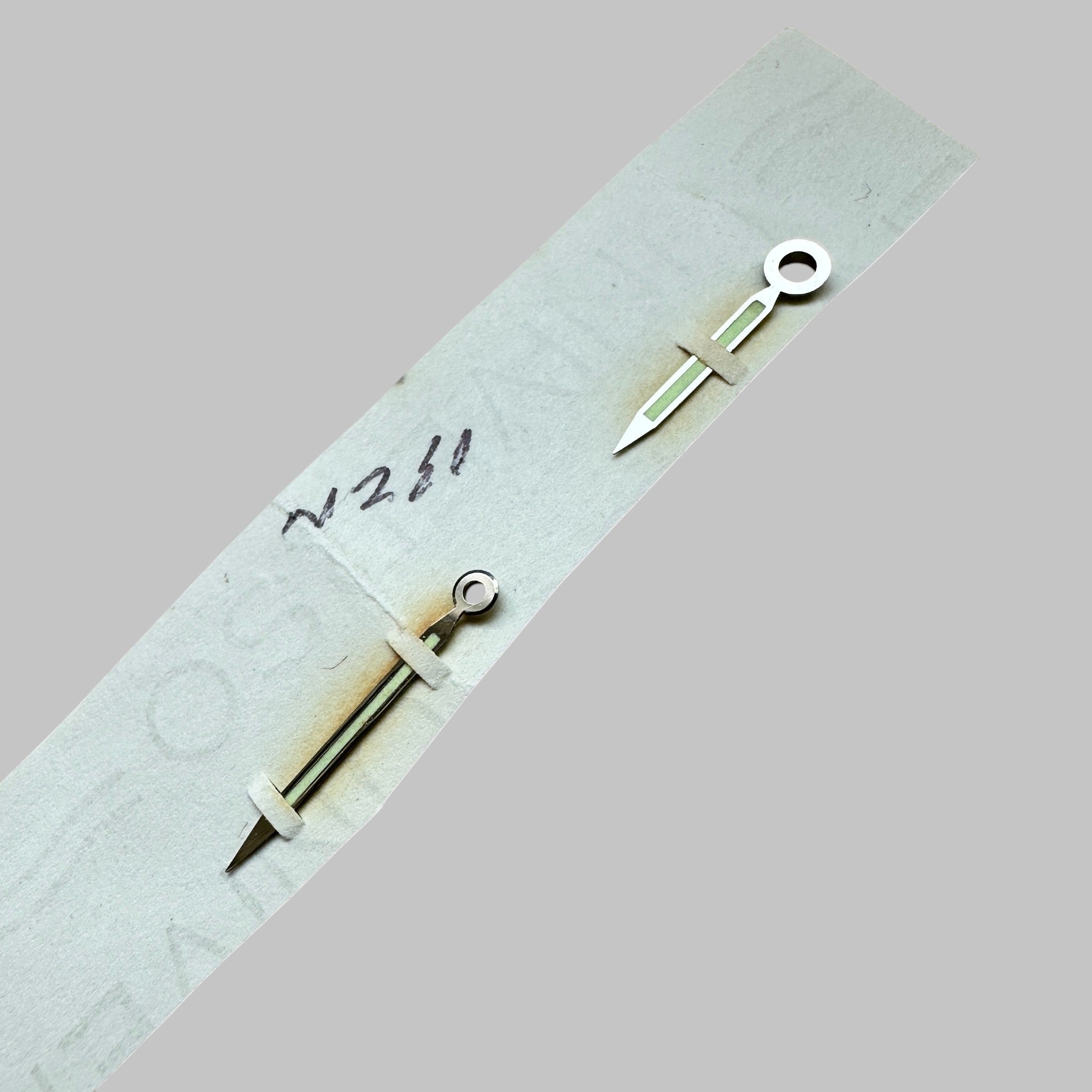 Genuine original vintage hour minute hands from Longines for caliber 13ZN - side view