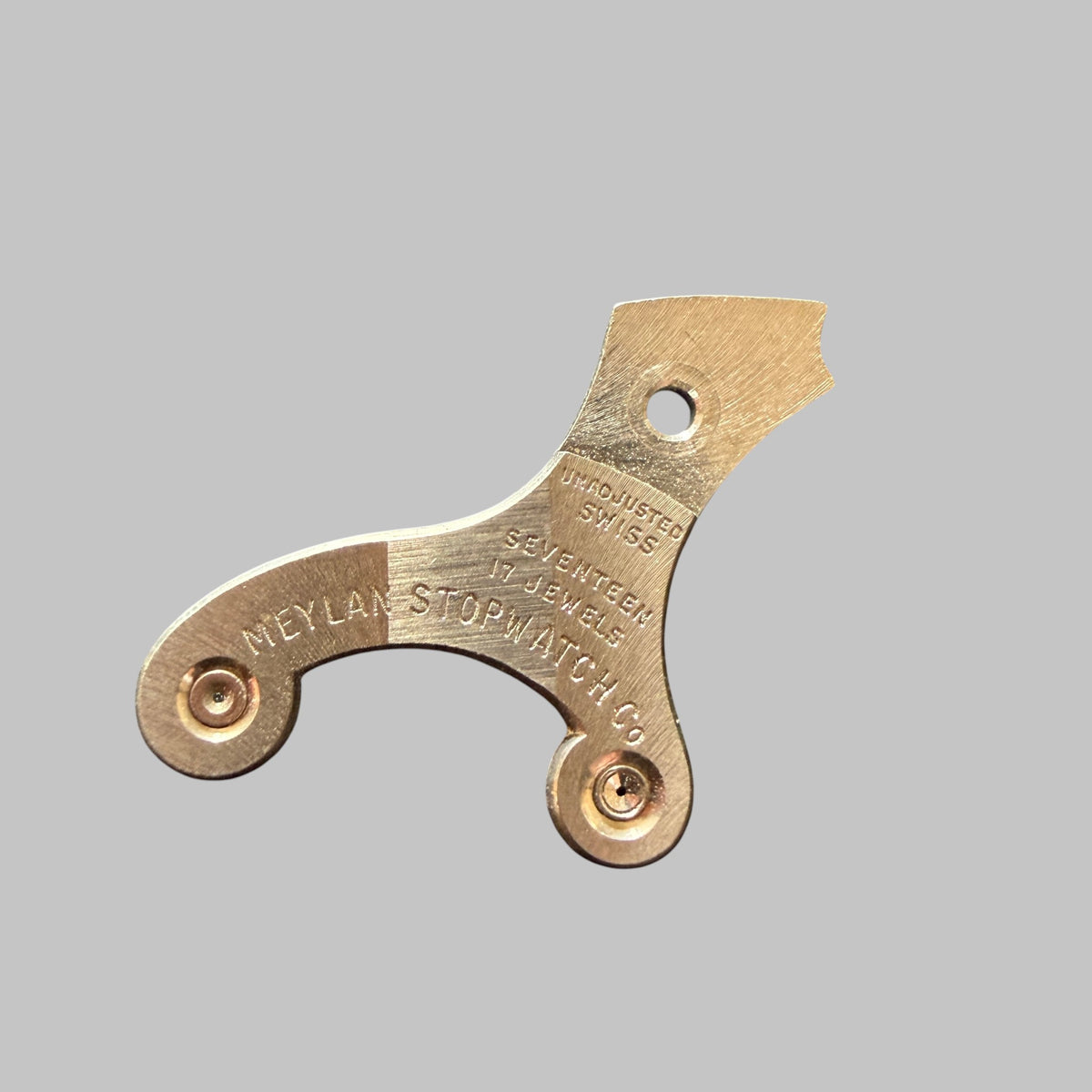 Genuine original vintage chronograph bridge from Meylan for caliber 19NP referenced with nomenclature 8500 - side view