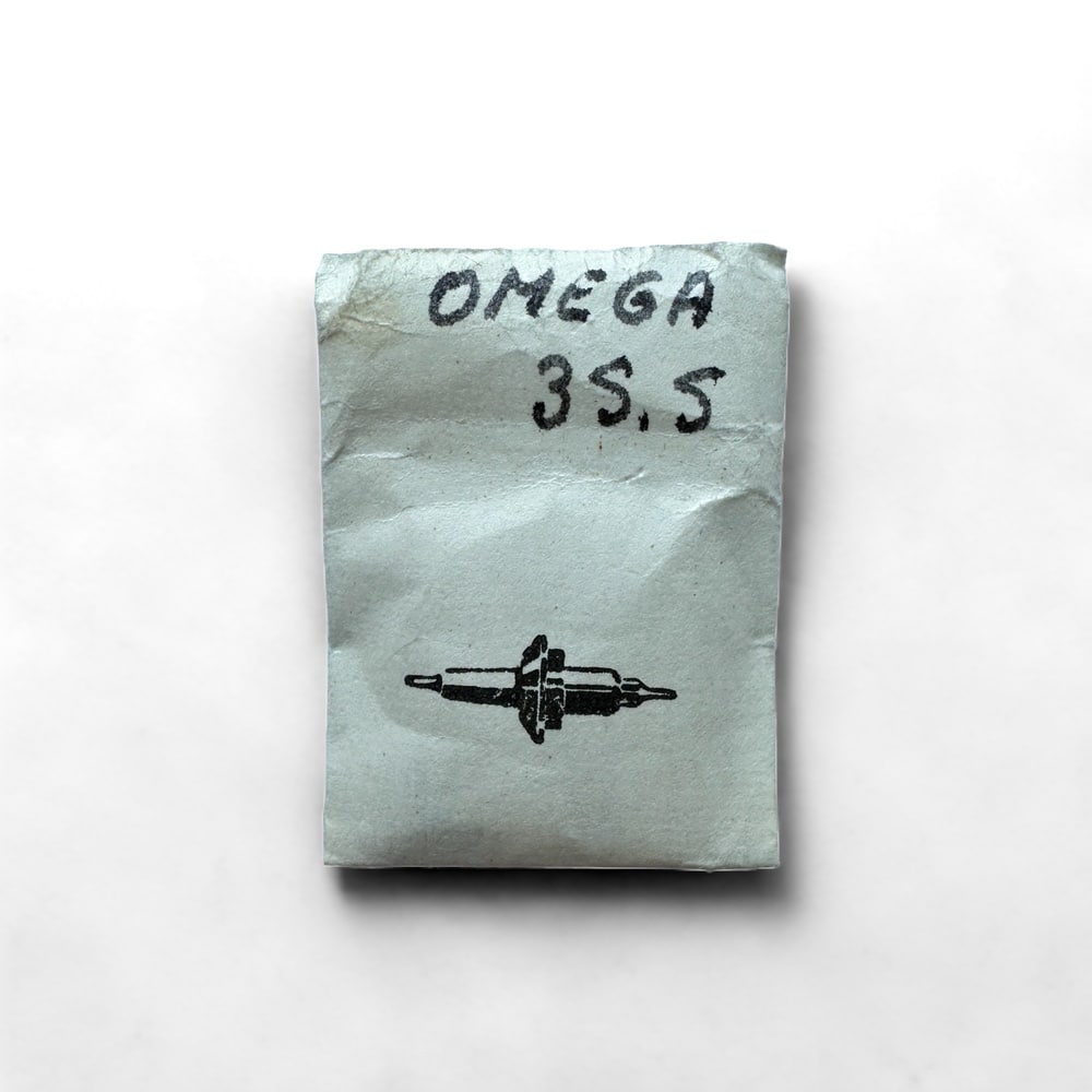 This is a picture of the OMEGA CAL. 35.5 - BALANCE STAFF watch component.