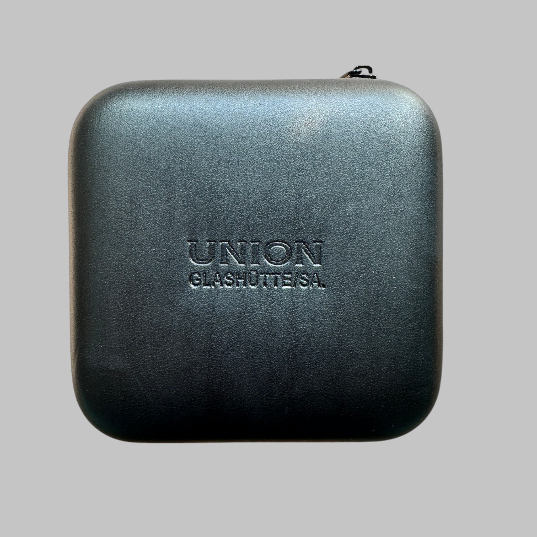 Genuine original vintage travel pouch from Union Glashütte - side view