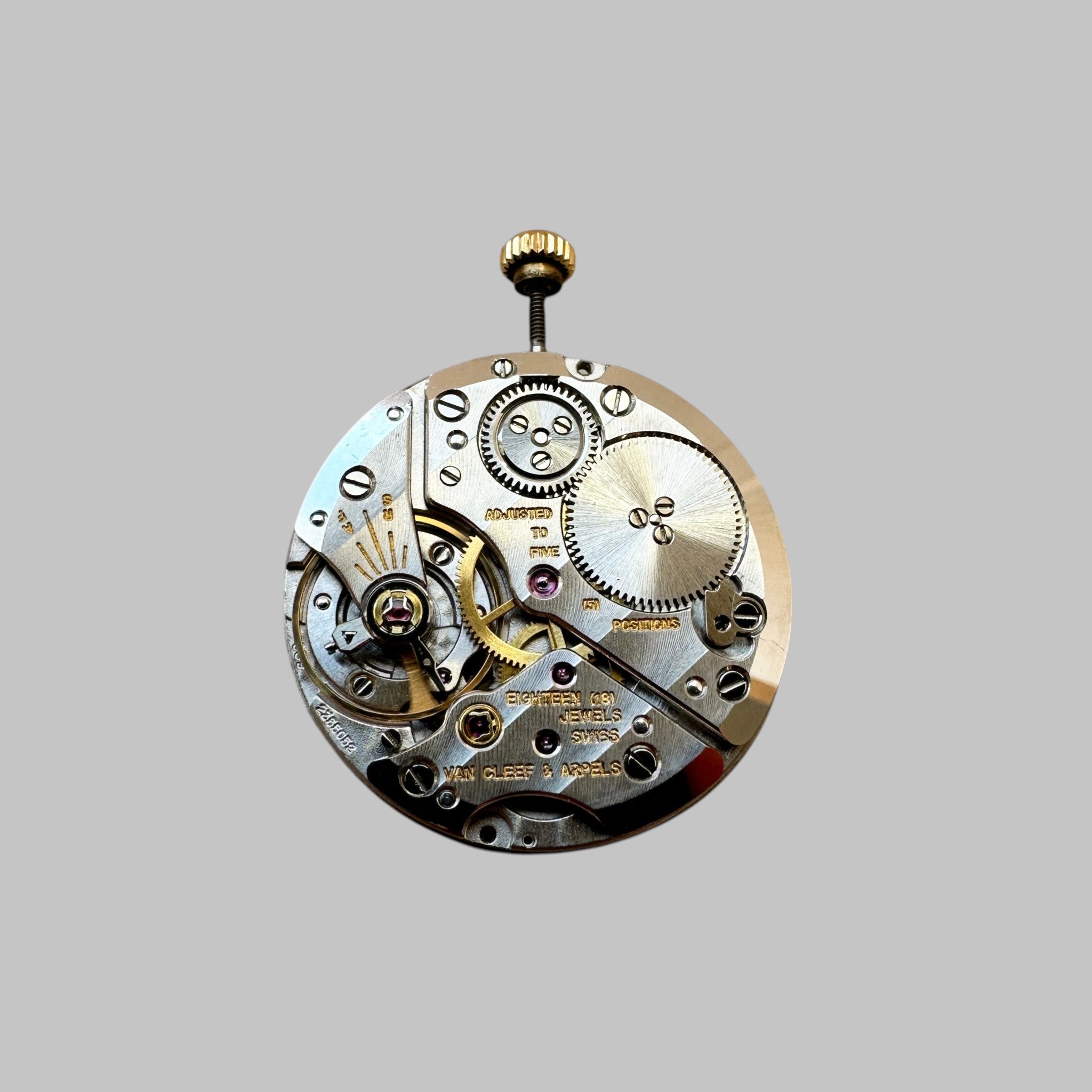 Genuine original vintage movement from Van Cleef & Arpels for caliber 839 - side view