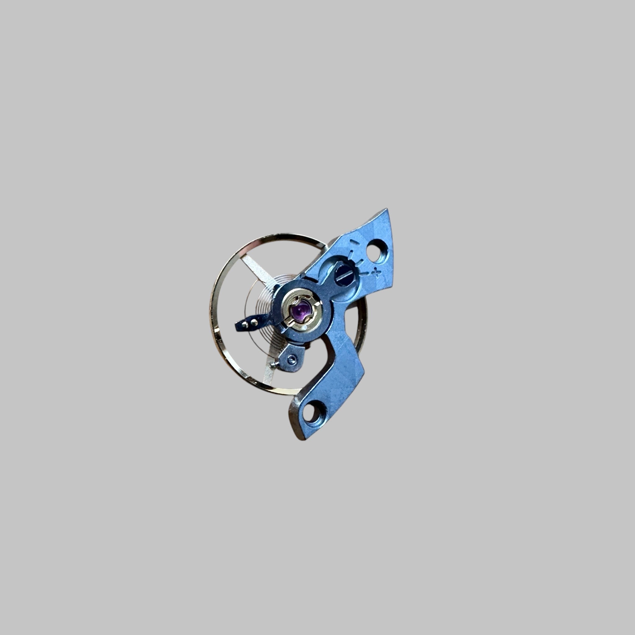 Genuine original vintage complet balance with bridge from Vulcain for caliber V18 referenced with nomenclature 10-058 - side view