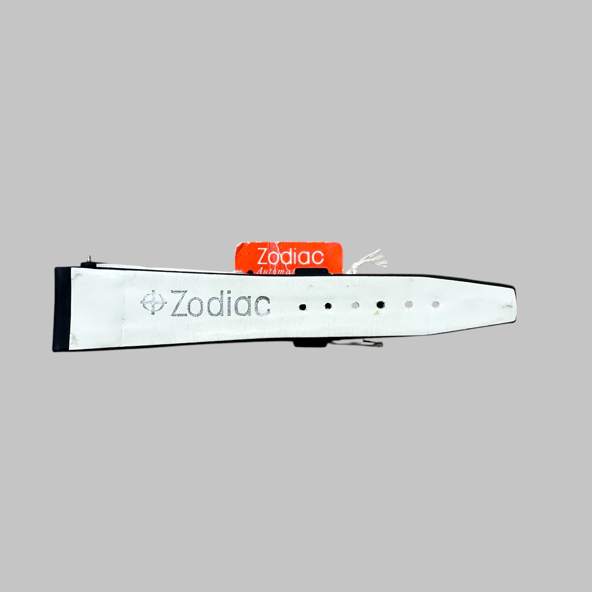 ZODIAC - DARK BLUE LEATHER STRAP MINT, COMPLETE WITH BUCKLE IN TITANIUM